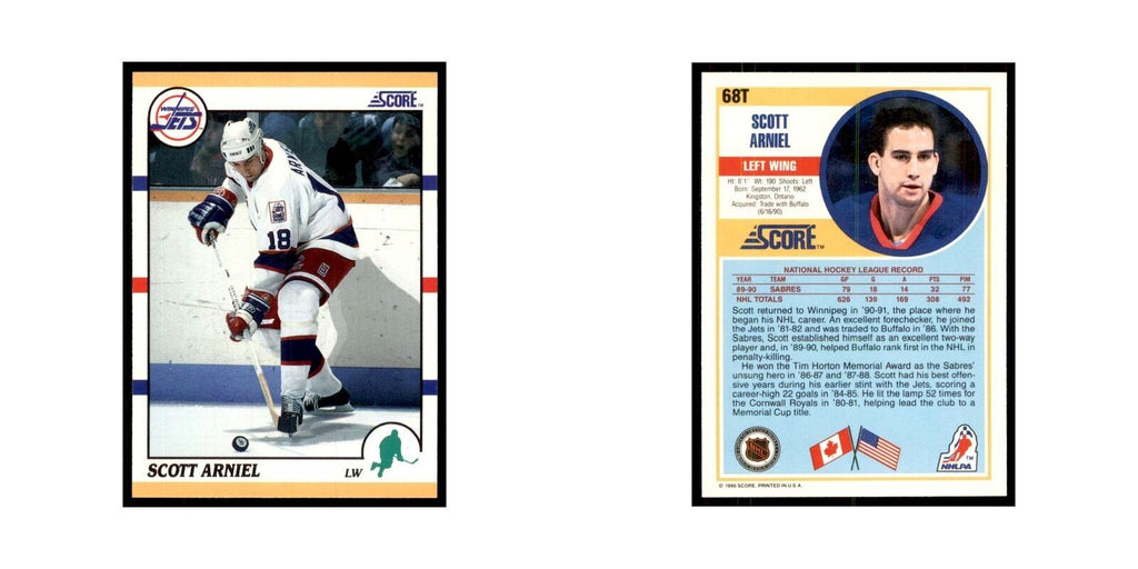 1990 Score Traded Scott Arniel Hockey Cards #68T