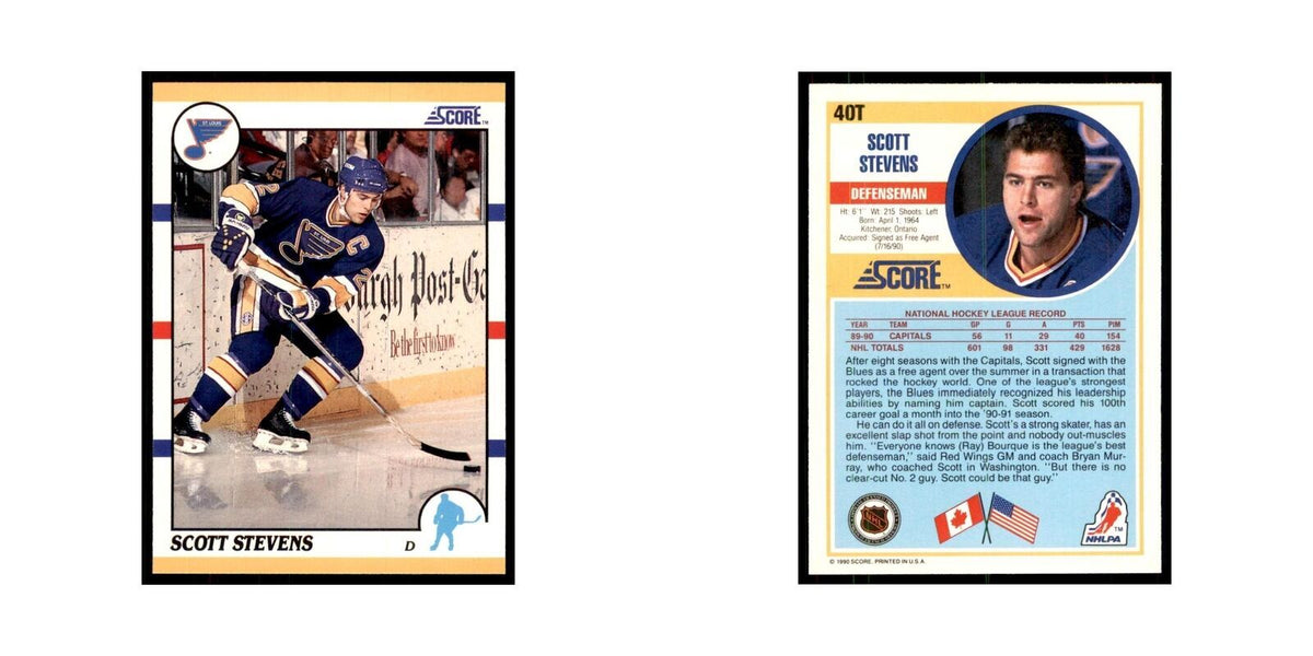1990 Score Traded Scott Stevens Hockey Cards #40T