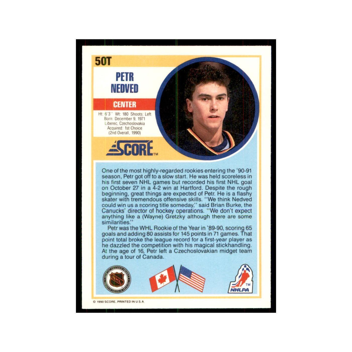 1990 Score Traded Petr Nedved Hockey Cards #50T