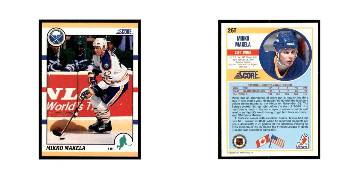 1990 Score Traded Mikko Makela Hockey Cards #26T