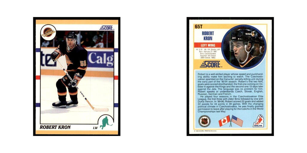 1990 Score Traded Robert Kron Hockey Cards #65T