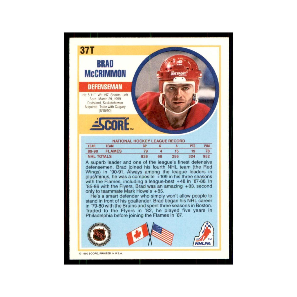 1990 Score Traded Brad McCrimmon Hockey Cards #37T