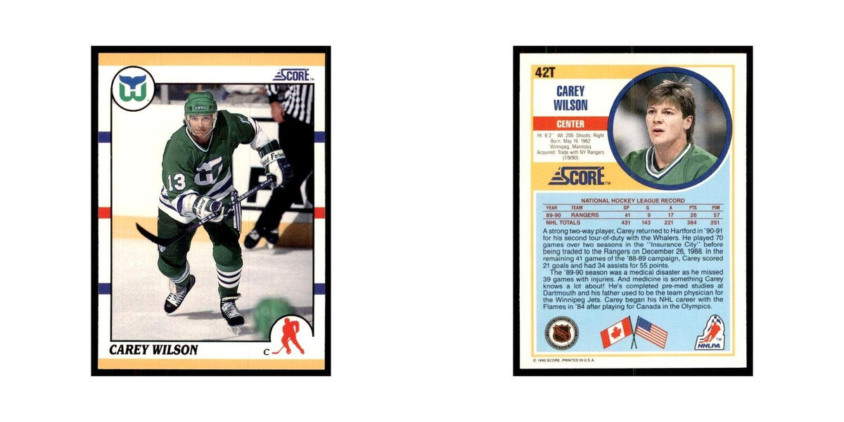 1990 Score Traded Carey Wilson Hockey Cards #42T