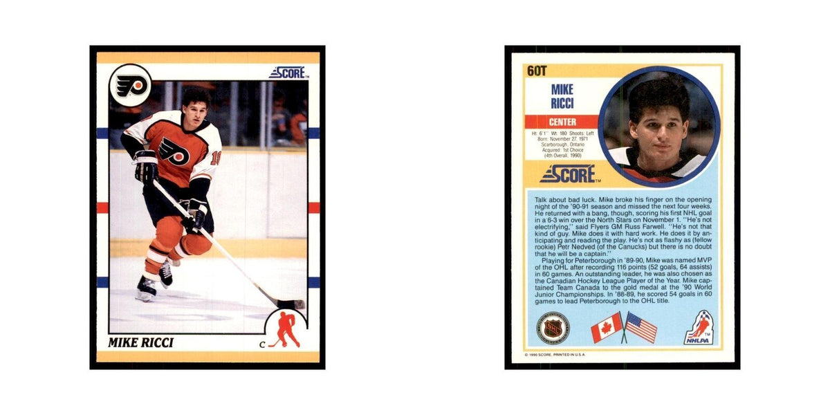1990 Score Traded Mike Ricci Hockey Cards #60T