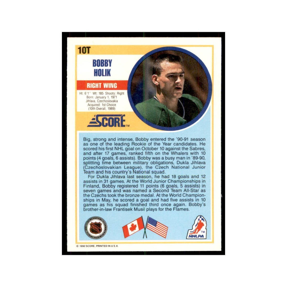 1990 Score Traded Bobby Holik Hockey Cards #10T