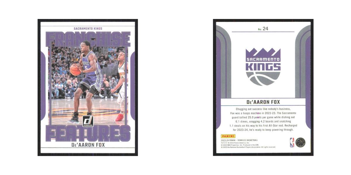 De'Aaron Fox 2023 Panini Donruss #24 Sacramento Kings Basketball Card NM