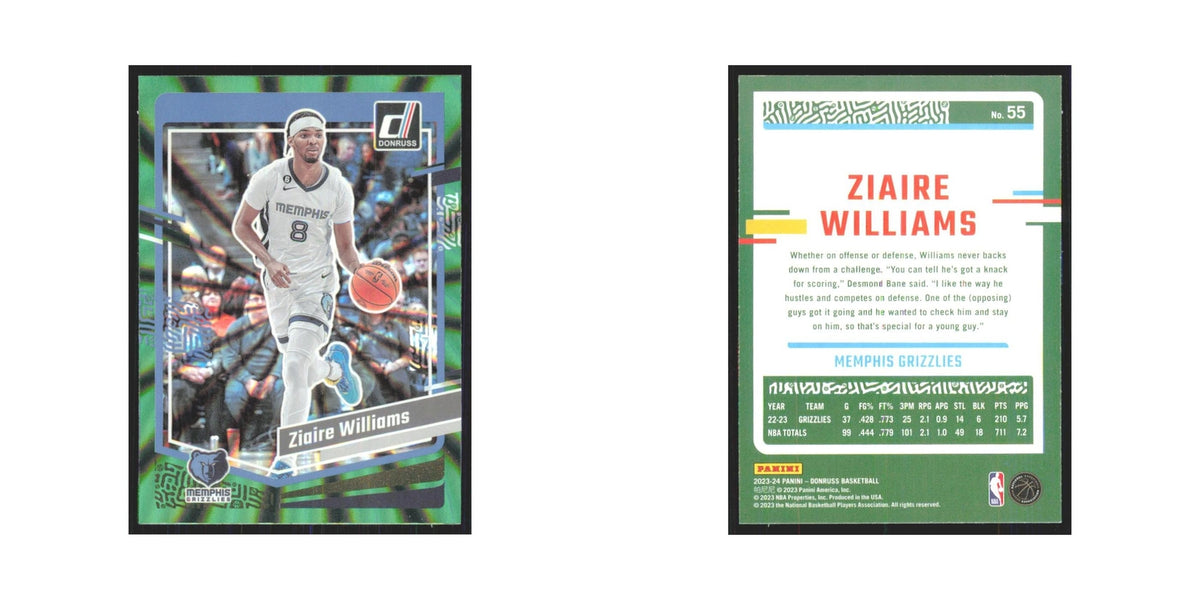 Ziaire Williams 2023 Panini Donruss #55 Memphis Grizzlies Basketball Card NM