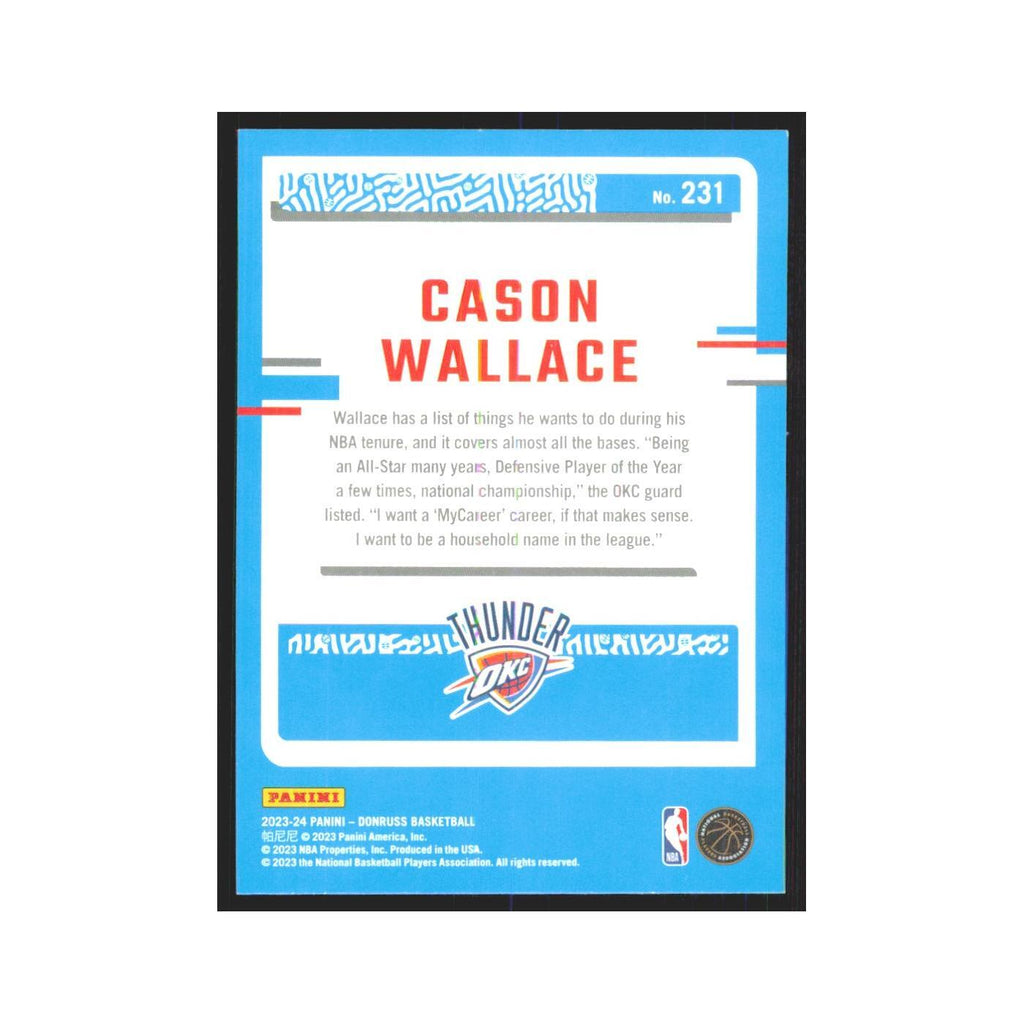 Cason Wallace Rookie 2023 Panini Donruss #231 Oklahoma City Thunder NM