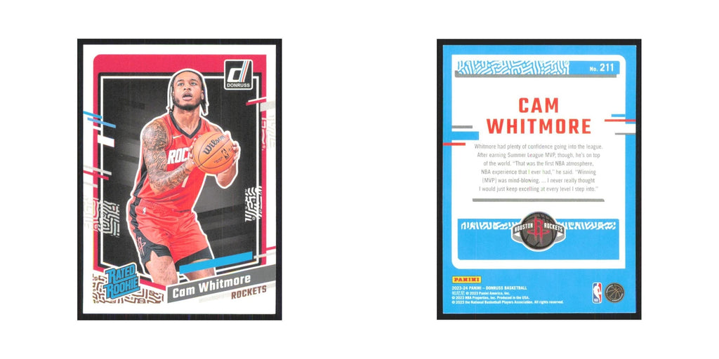 Cam Whitmore Rookie 2023 Panini Donruss #211 Houston Rockets Basketball Card NM