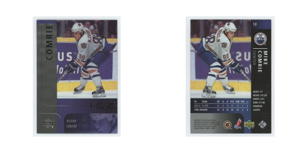 Mike Comrie 2001 Upper Deck Ice #19 Edmonton Oilers Hockey Card NM