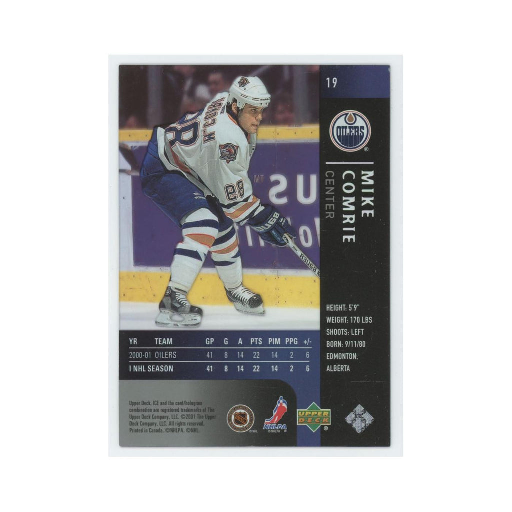 Mike Comrie 2001 Upper Deck Ice #19 Edmonton Oilers Hockey Card NM