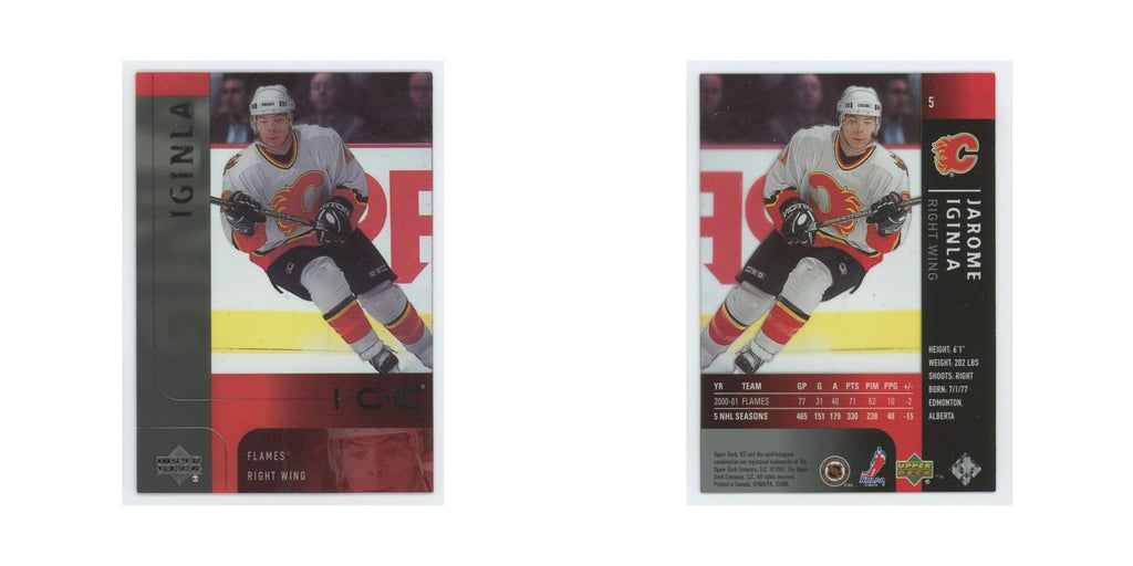 Jarome Iginla 2001 Upper Deck Ice #5 Calgary Flames Hockey Card NM