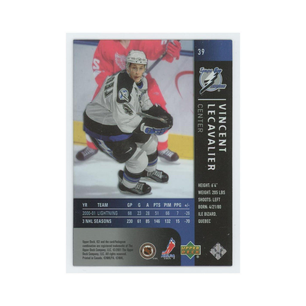 Vincent Lecavalier 2001 Upper Deck Ice #39 Tampa Bay Lightning Hockey Card NM