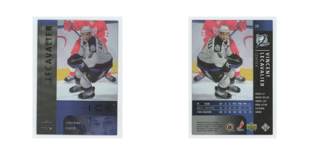 Vincent Lecavalier 2001 Upper Deck Ice #39 Tampa Bay Lightning Hockey Card NM