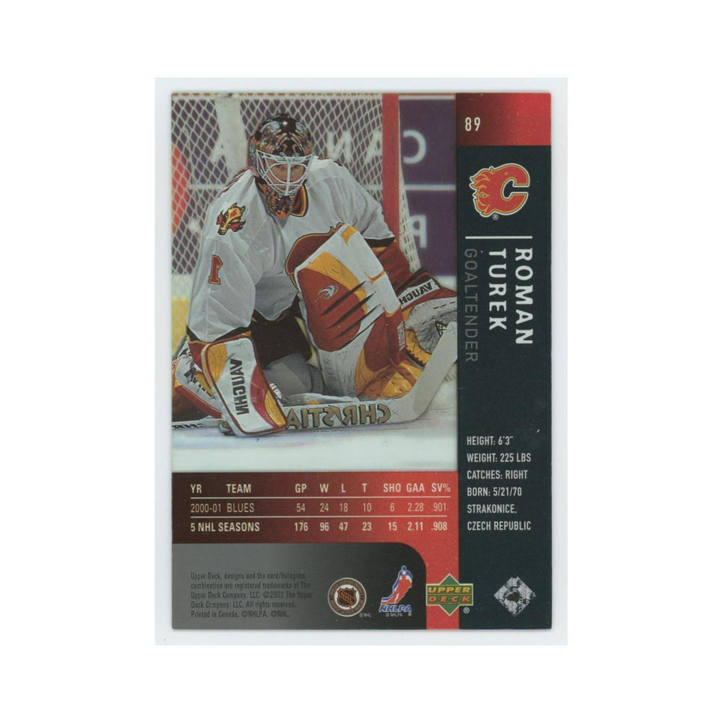 Roman Turek 2001 Upper Deck Ice #89 Calgary Flames Hockey Card NM