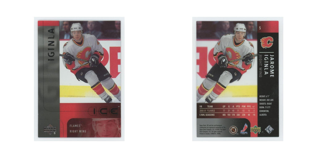 Jarome Iginla 2001 Upper Deck Ice #5 Calgary Flames Hockey Card NM