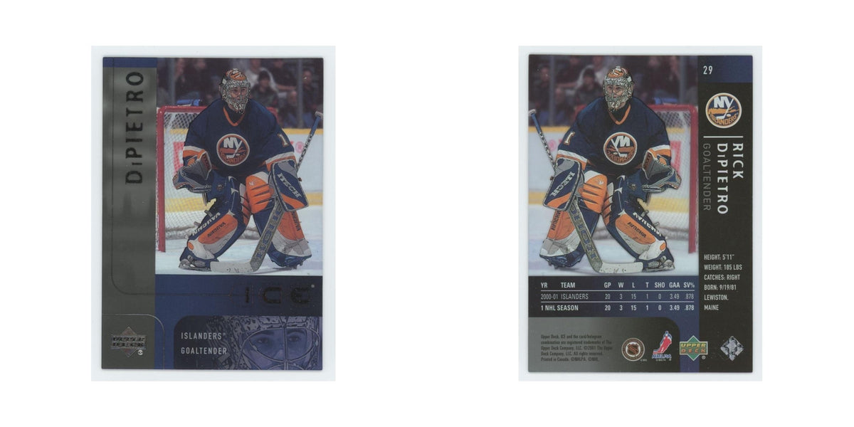 Rick DiPietro 2001 Upper Deck Ice #29 New York Islanders Hockey Card NM