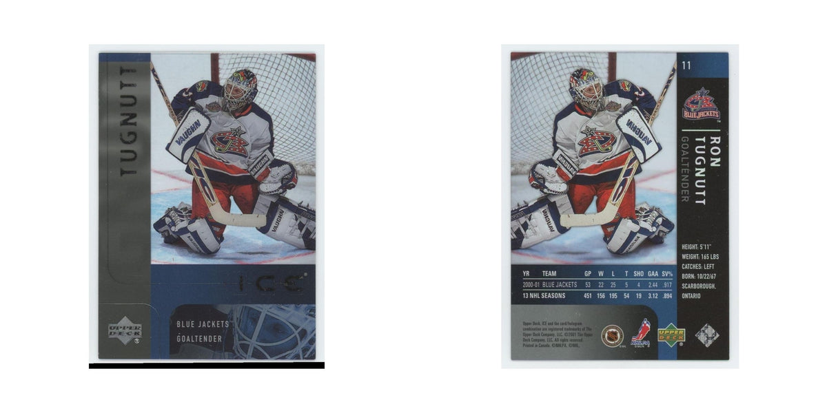 Ron Tugnutt 2001 Upper Deck Ice #11 Columbus Blue Jackets Hockey Card NM