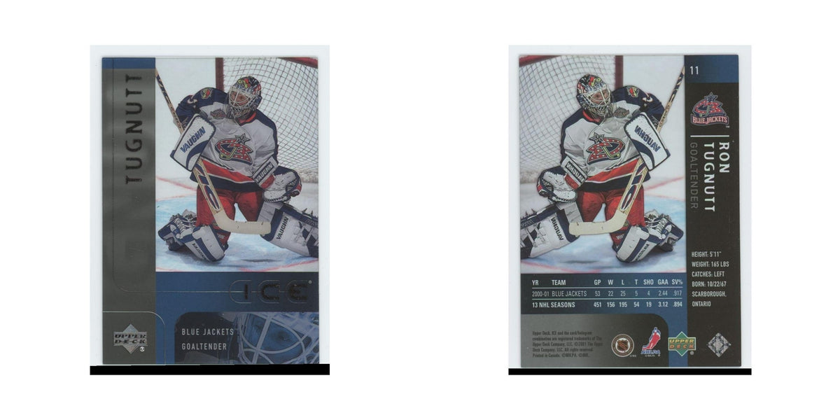 Ron Tugnutt 2001 Upper Deck Ice #11 Columbus Blue Jackets Hockey Card NM