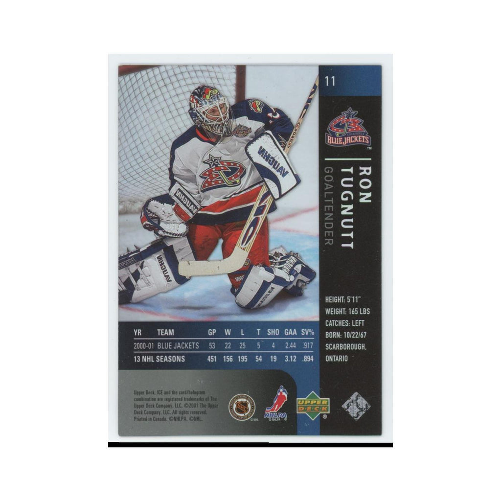 Ron Tugnutt 2001 Upper Deck Ice #11 Columbus Blue Jackets Hockey Card NM