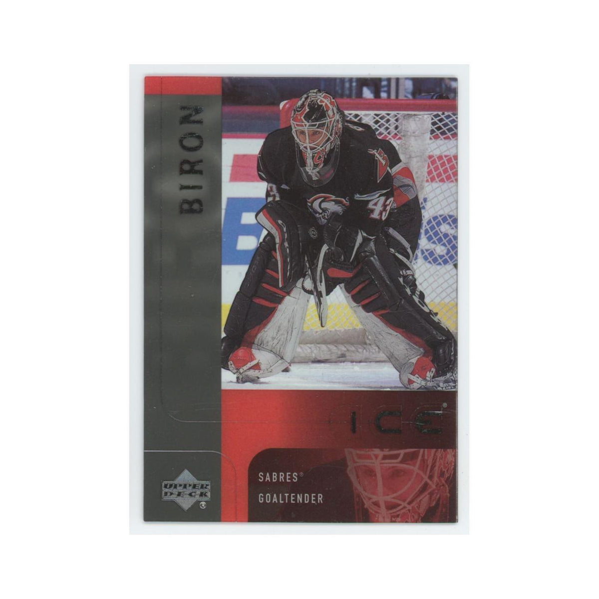 Martin Biron 2001 Upper Deck Ice #4 Buffalo Sabres Hockey Card NM
