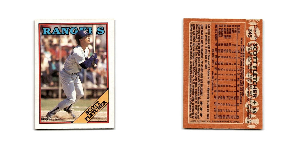 Scott Fletcher 1988 O-Pee-Chee #345 Texas Rangers Baseball Card NM