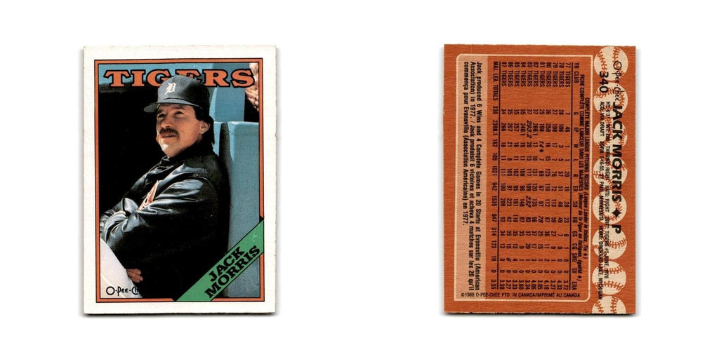 Jack Morris 1988 O-Pee-Chee #340 Detroit Tigers Baseball Card NM