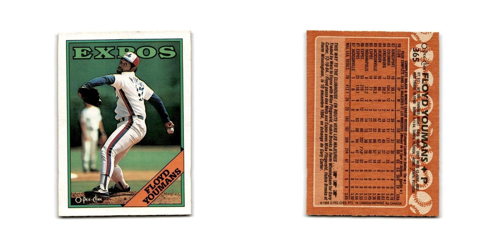 Floyd Youmans 1988 O-Pee-Chee #365 Montreal Expos Baseball Card NM