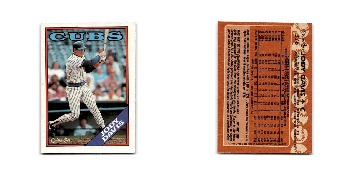 Jody Davis 1988 O-Pee-Chee #376 Chicago Cubs Baseball Card NM