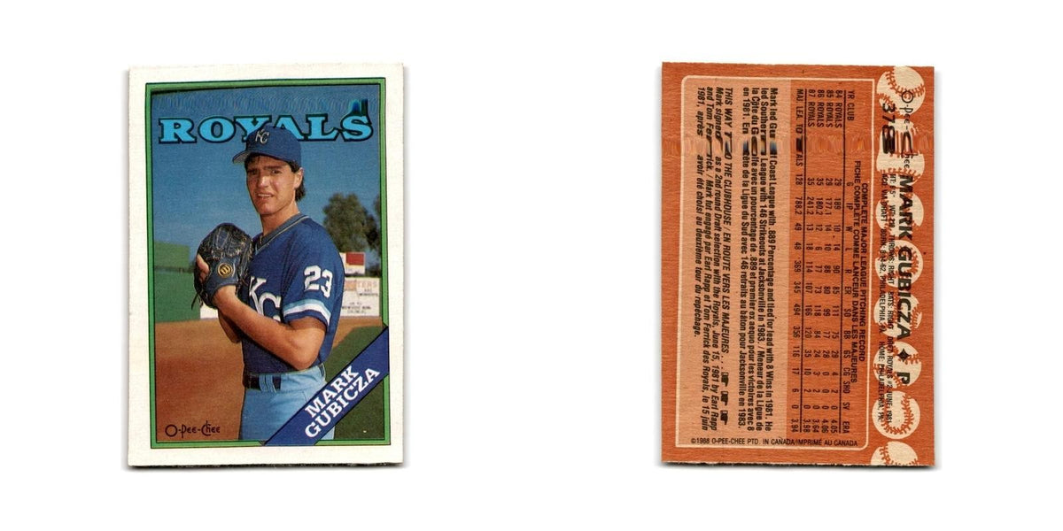 Mark Gubicza 1988 O-Pee-Chee #378 Kansas City Royals Baseball Card NM