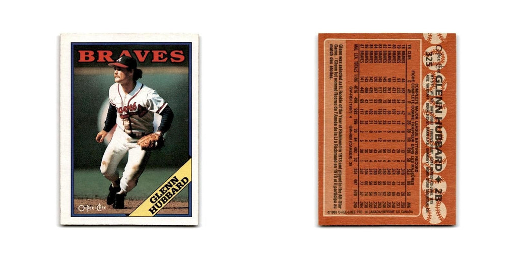 Glenn Hubbard 1988 O-Pee-Chee #325 Atlanta Braves Baseball Card NM