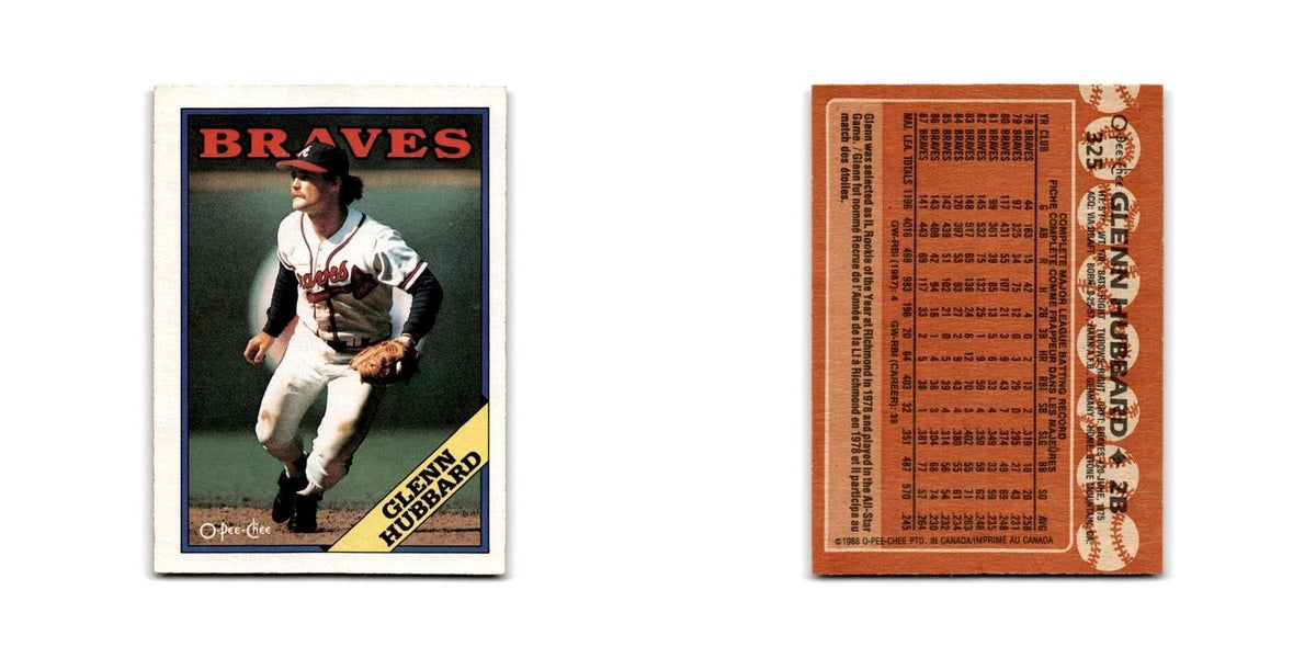 Glenn Hubbard 1988 O-Pee-Chee #325 Atlanta Braves Baseball Card NM