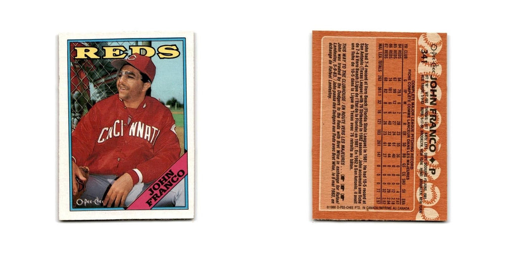 John Franco 1988 O-Pee-Chee #341 Cincinnati Reds Baseball Card NM