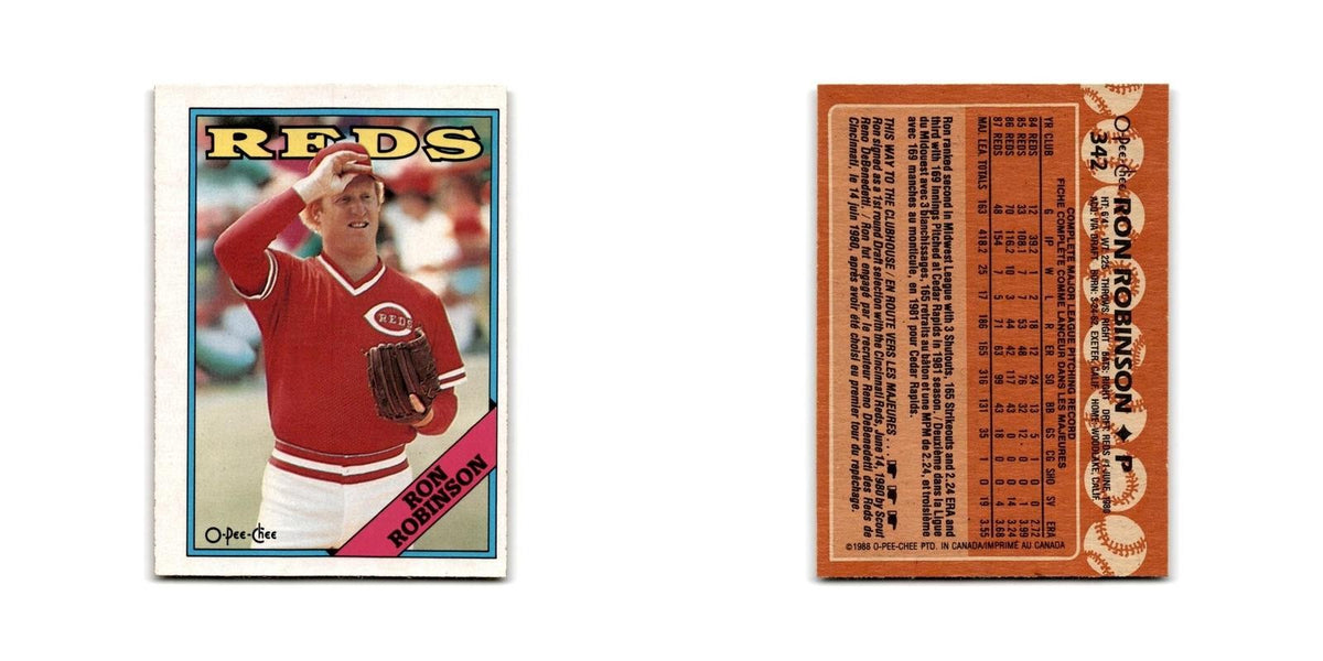 Ron Robinson 1988 O-Pee-Chee #342 Cincinnati Reds Baseball Card NM