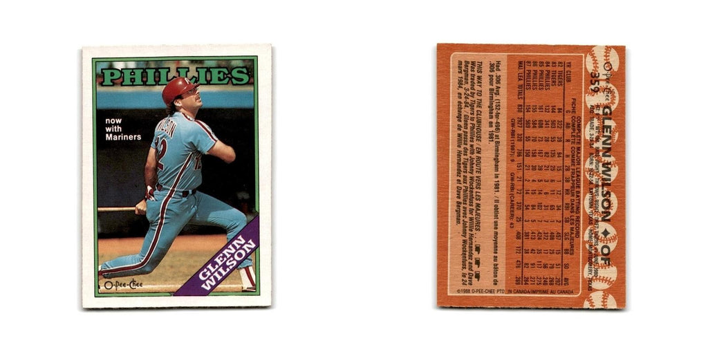 Glenn Wilson 1988 O-Pee-Chee #359 Seattle Mariners Baseball Card NM