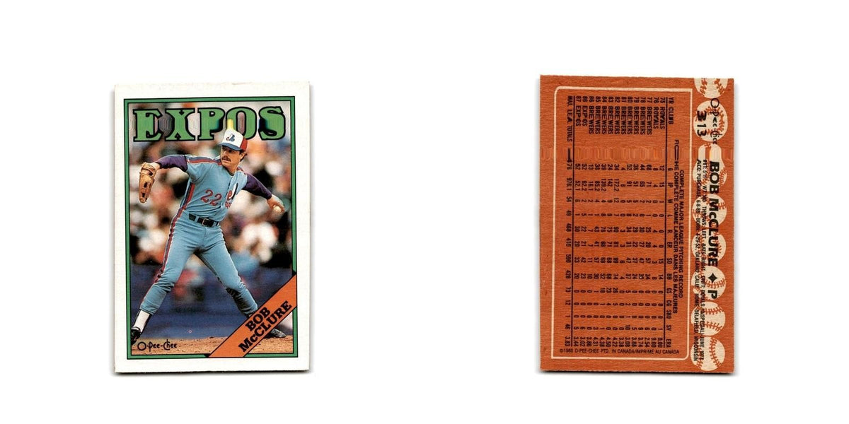 Bob McClure 1988 O-Pee-Chee #313 Montreal Expos Baseball Card NM