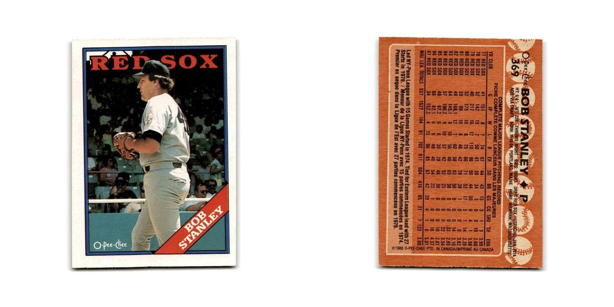 Bob Stanley 1988 O-Pee-Chee #369 Boston Red Sox Baseball Card NM