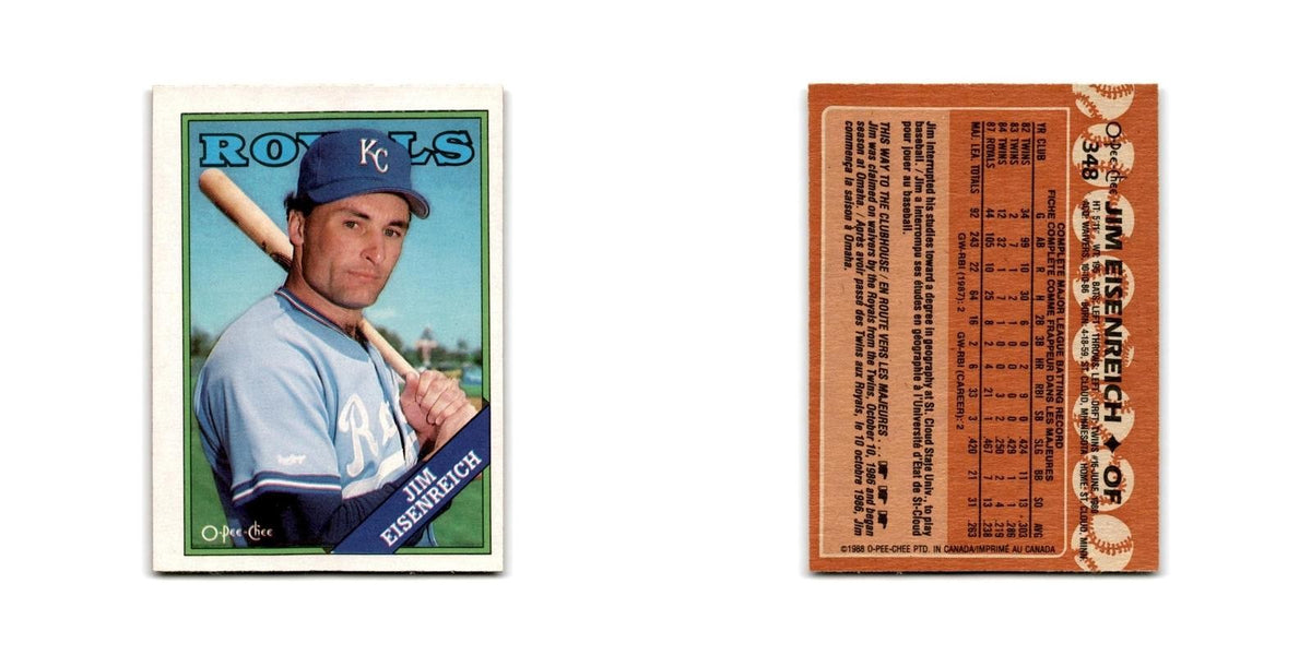 Jim Eisenreich 1988 O-Pee-Chee #348 Kansas City Royals Baseball Card NM