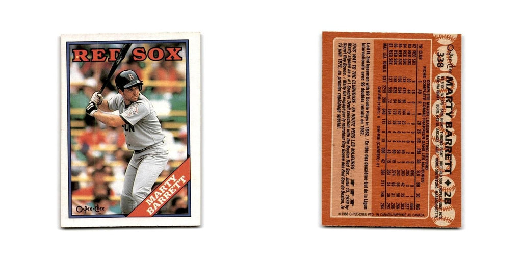 Marty Barrett 1988 O-Pee-Chee #338 Boston Red Sox Baseball Card NM
