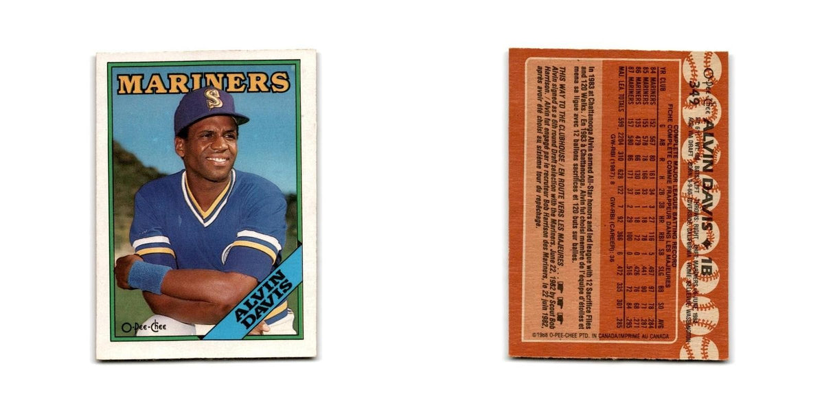 Alvin Davis 1988 O-Pee-Chee #349 Seattle Mariners Baseball Card NM