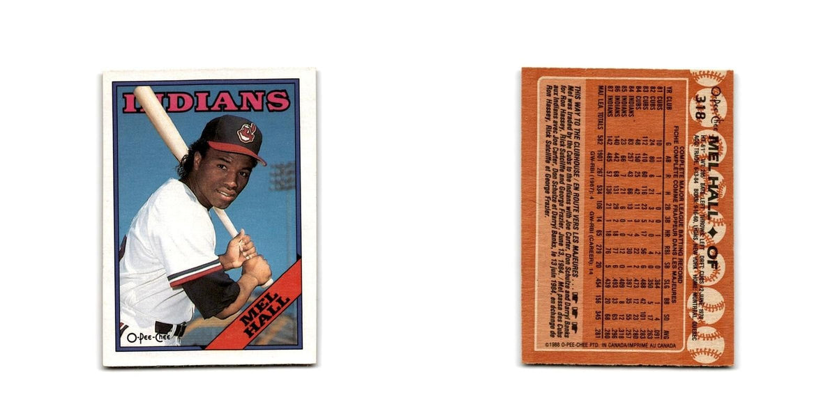 Mel Hall 1988 O-Pee-Chee #318 Cleveland Indians Baseball Card NM