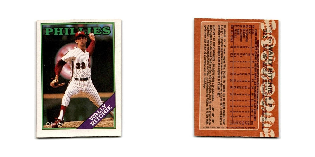 Wally ritche 1988 O-Pee-Chee #322 Philadelphia Phillies Baseball Card NM