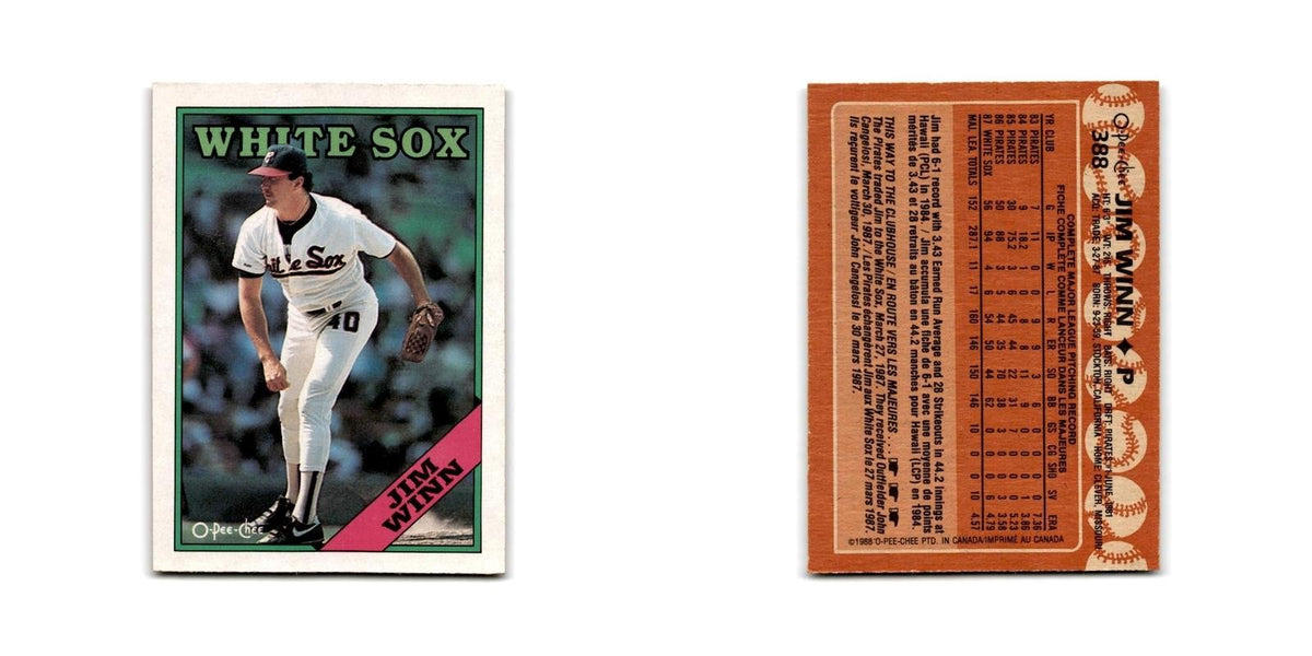Jim Winn 1988 O-Pee-Chee #388 Chicago White Sox Baseball Card NM