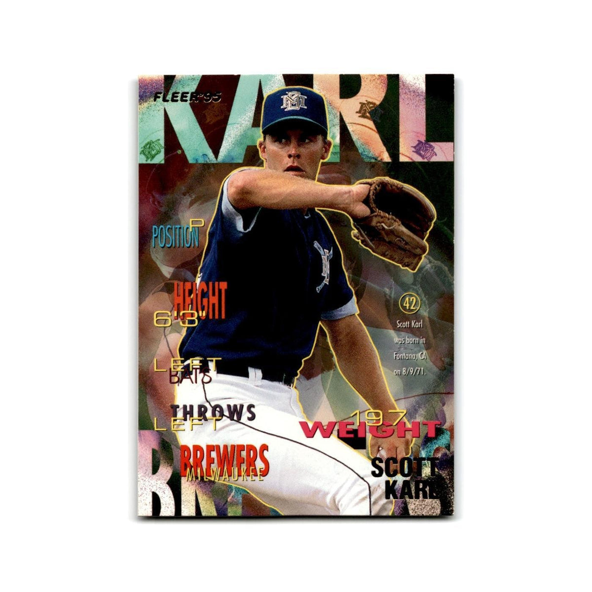 Scott Karl 1995 Fleer Update #U-52 Milwaukee Brewers Baseball Card NM