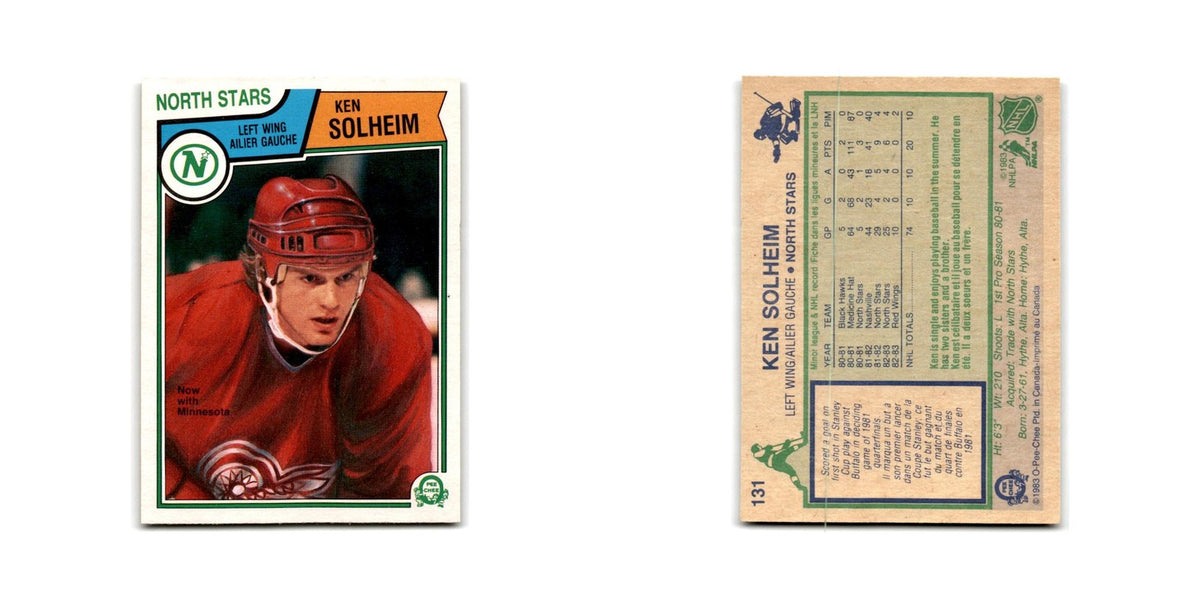 1983 O-Pee-Chee Ken Solheim RC Minnesota North Stars #131