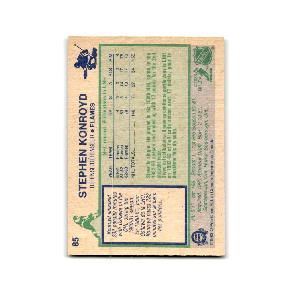 1983 O-Pee-Chee Steve Konroyd Calgary Flames #85