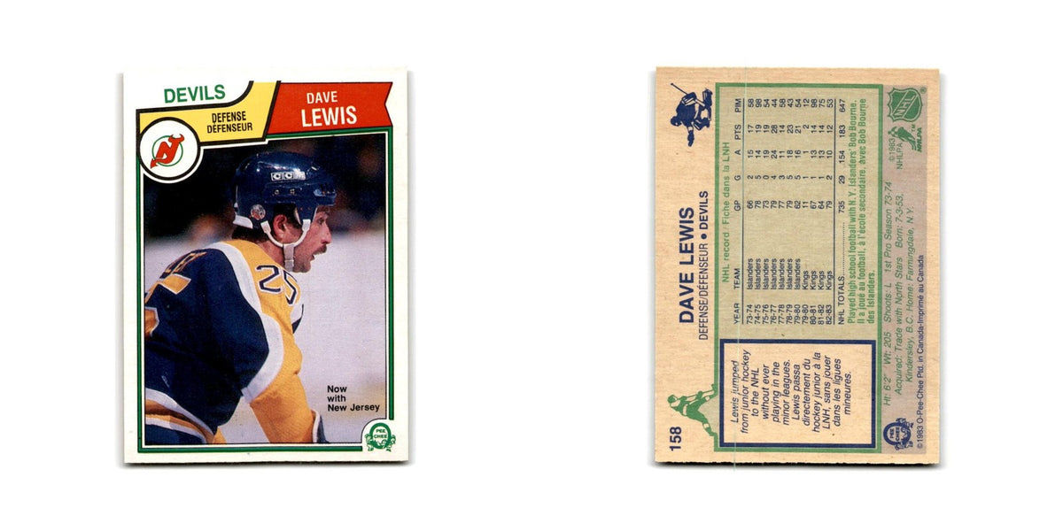 1983 O-Pee-Chee Dave Lewis New Jersey Devils #158