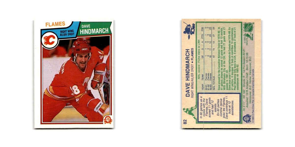 1983 O-Pee-Chee Dave Hindmarch RC Calgary Flames #82