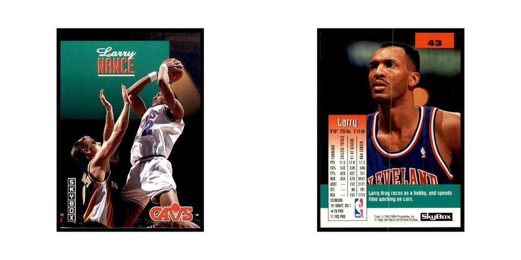 1992 SkyBox Larry Nance Basketball Cards #43