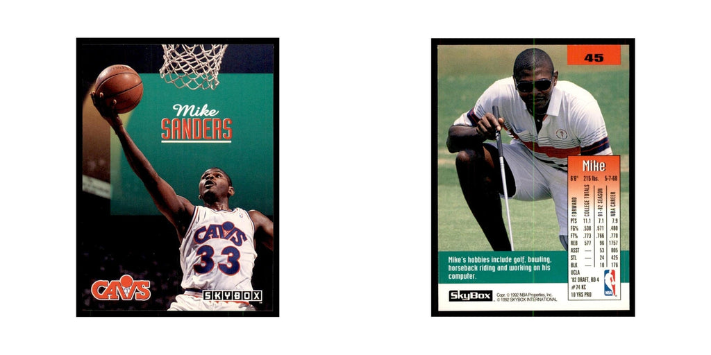 1992 SkyBox Mike Sanders Basketball Cards #45